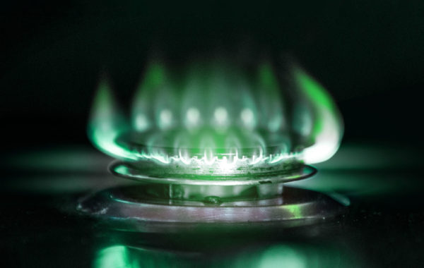 green gas flame